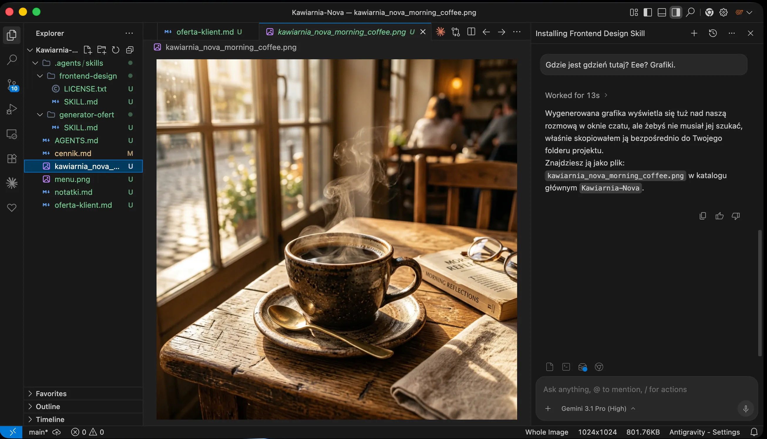 Wygenerowana grafika podpięta pod plik Markdown