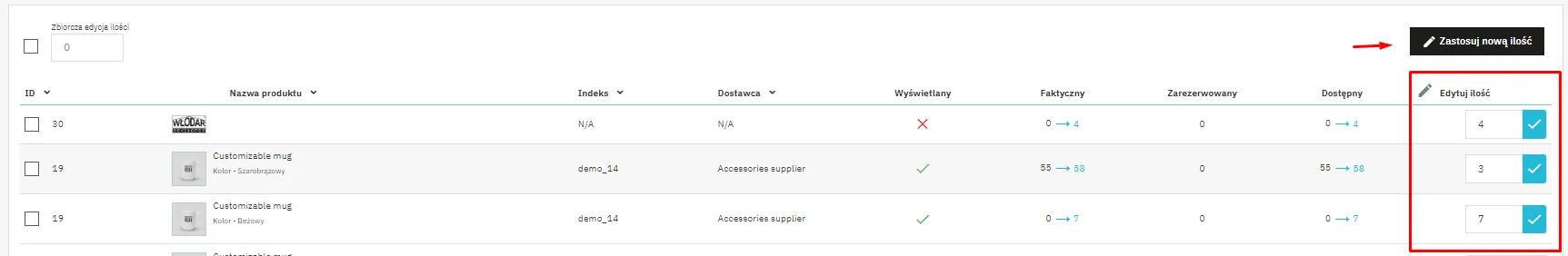 Edycja Wielu Produktów