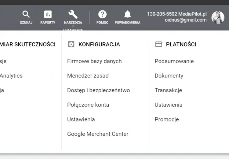 Połączone konta Google Ads