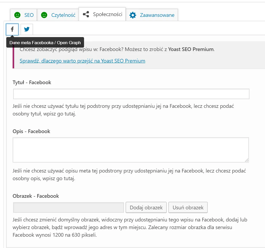 Yoast - wyłączanie analizy
