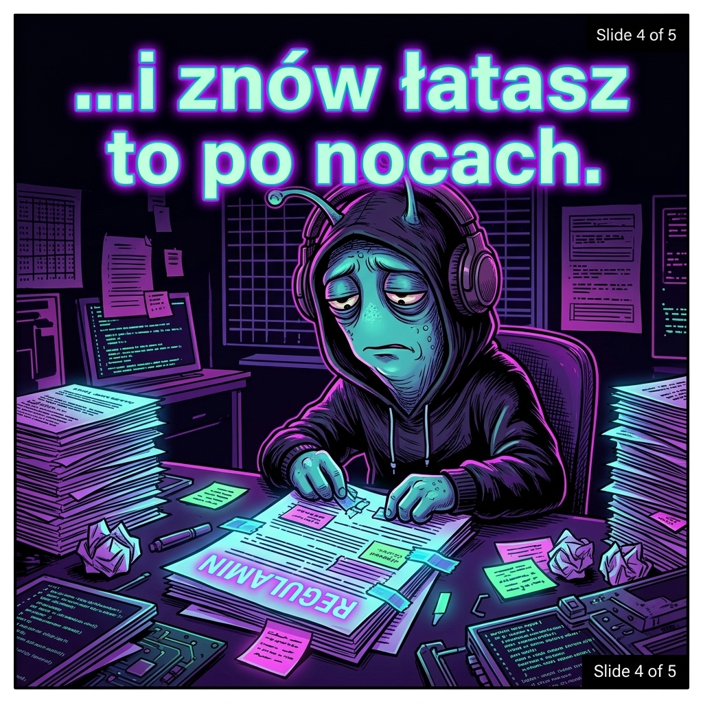 i znów łatasz to po nocach.