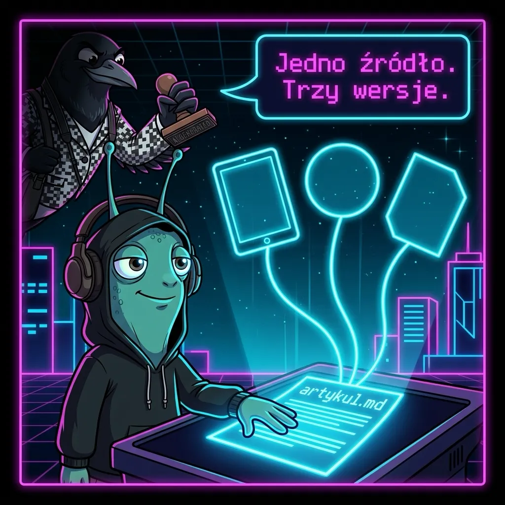Publikacja treści z edytora Antigravity