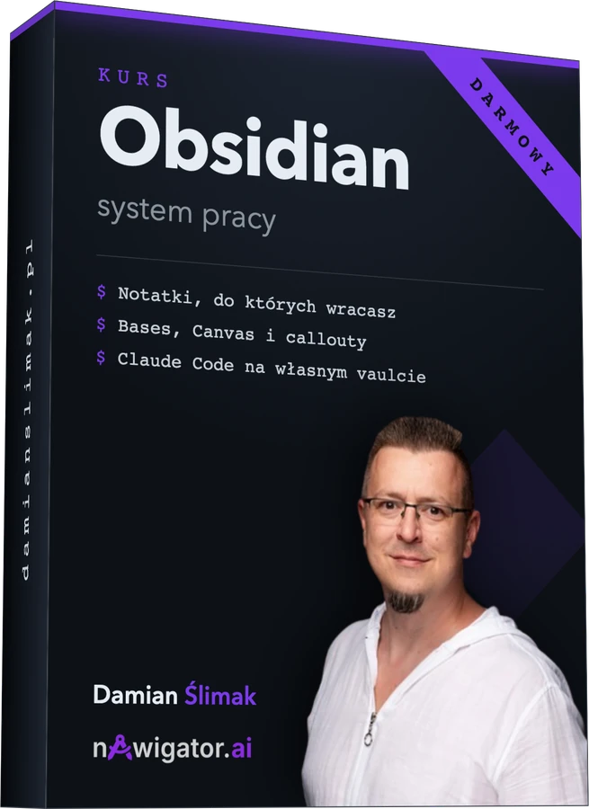 Okładka kursu Obsidian jako system pracy